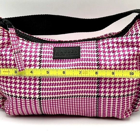 Ralph Lauren Pink and Black Shoulder Bag with Houndstooth Pattern - Picture 11 of 11